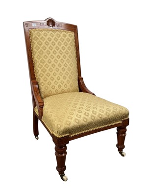 Lot 230 - VICTORIAN WALNUT NURSING CHAIR