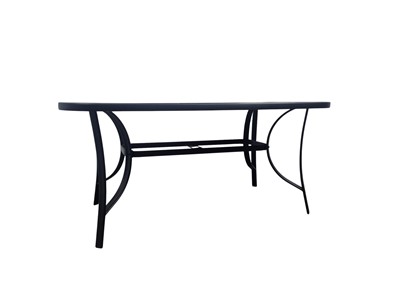 Lot 240 - MODERN GARDEN TABLE AND SIX CHAIRS