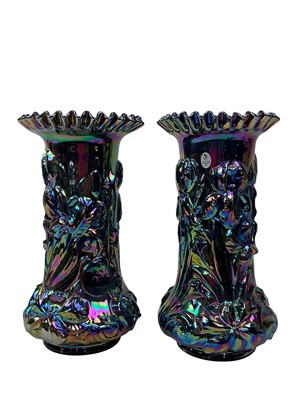 Lot 307 - PAIR OF FENTON LUSTRE VASES