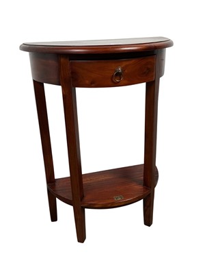 Lot 165 - PAIR OF 'ANCIENT MARINER' MAHOGANY DEMI LUNE PIER TABLES