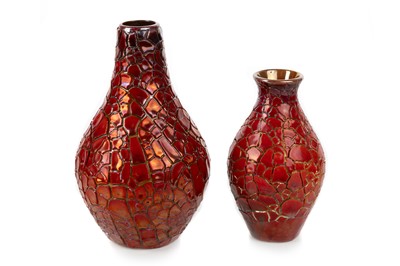 Lot 611 - TWO ZSOLNAY PECS VASES