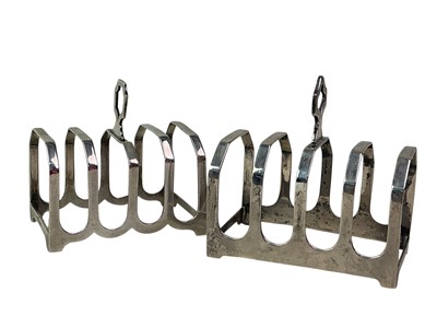 Lot 335 - TWO SILVER FOUR DIVISION TOAST RACKS