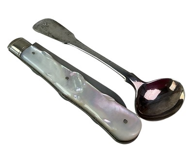 Lot 337 - MOTHER OF PEARL POCKET FRUIT KNIFE