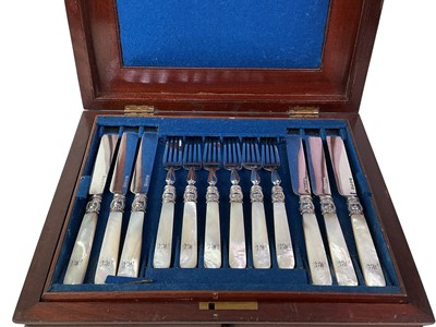 Lot 340 - SET OF SIX VICTORIAN DESSERT KNIVES AND FORKS