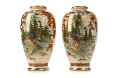 Lot 1617 - PAIR OF JAPANESE SATSUMA VASES