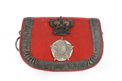 Lot 193 - OFFICER'S EMBROIDERED AND WHITE METAL MOUNTED FLAP POUCH TO THE YORKSHIRE DRAGOONS