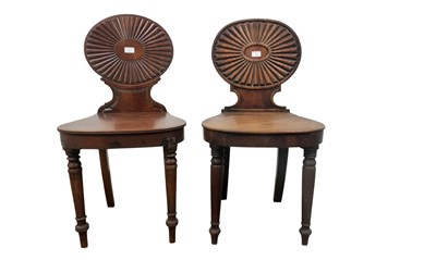 Lot 362 - TWO VICTORIAN MAHOGANY HALL CHAIRS