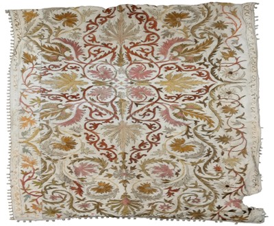 Lot 367 - VICTORIAN CREWEL WORK PORTIÈRE CURTAIN