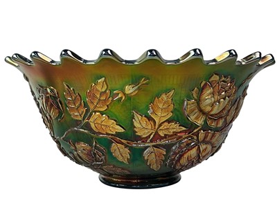 Lot 428 - FENTON CARNIVAL GLASS PUNCH BOWL