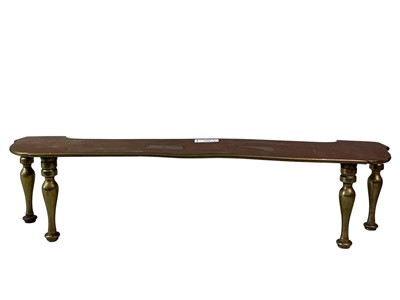 Lot 298 - VICTORIAN BRASS HEARTH TABLE