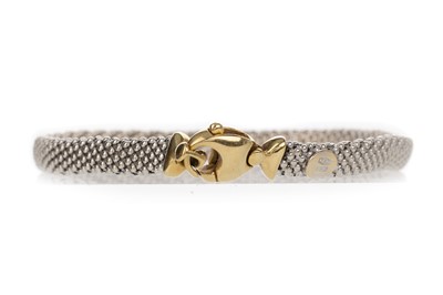 Lot 448 - WHITE GOLD MESH BRACELET