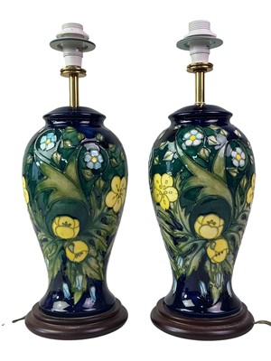 Lot 437 - PAIR OF MOORCROFT TABLE LAMPS