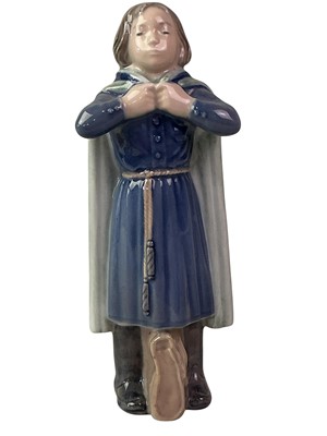 Lot 260 - ROYAL COPENHAGEN FIGURE OF A SCHOOLGIRL WITH CLOAK