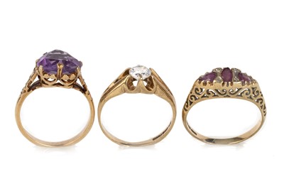 Lot 468 - THREE GOLD RINGS