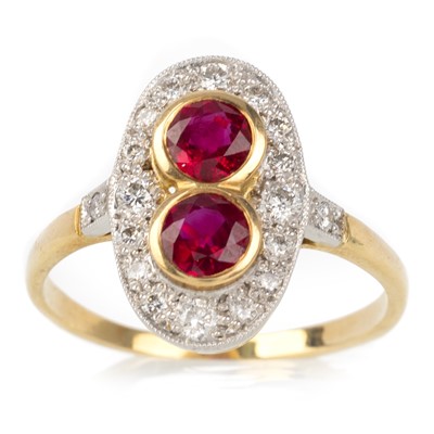Lot 474 - RUGY AND DIAMOND RING
