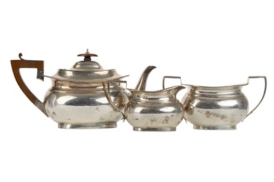 Lot 1183 - GEORGE V SILVER THREE PIECE TEA SERVICE