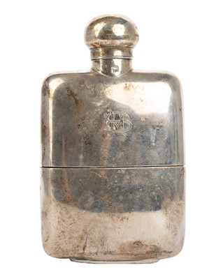 Lot 1185 - GEORGE V SILVER HIP FLASK