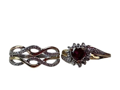 Lot 589 - TWO DIAMOND DRESS RINGS