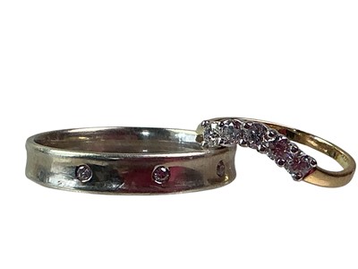 Lot 590 - TWO DIAMOND DRESS RINGS