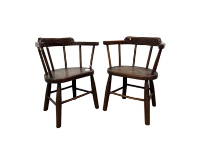 Lot 598 - PAIR OF CHILD'S ELBOW CHAIRS