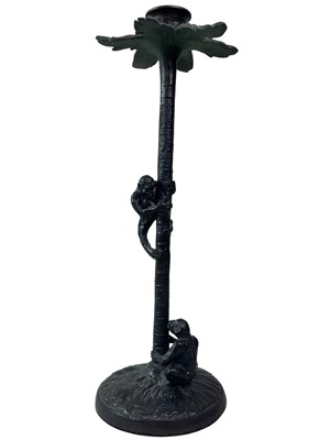 Lot 603 - BRONZED METAL TABLE CANDLESTICK