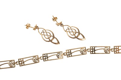 Lot 498 - RENNIE MACKINTOSH BRACELET AND PAIR OF EARRINGS