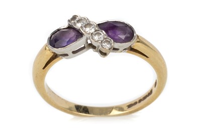 Lot 518 - AMETHYST AND DIAMOND RING