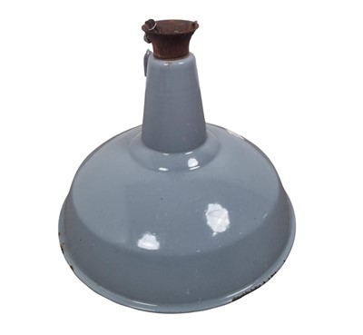 Lot 565 - PAIR OF LARGE INDUSTRIAL ENAMEL LIGHT SHADES