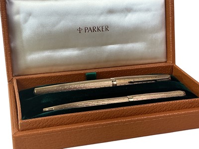 Lot 1186 - GOLD FOUNTAIN PEN AND PENCIL SET