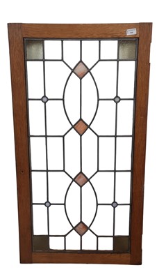 Lot 568 - PAIR OF STAINED GLASS PANELS