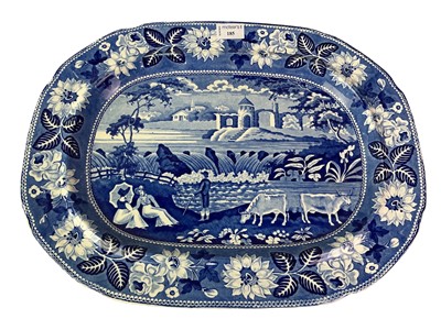 Lot 185 - VICTORIAN BLUE AND WHITE ASHET