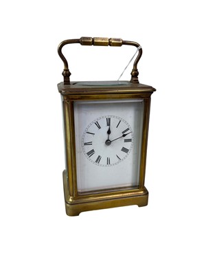 Lot 642 - TWO BRASS CARRIAGE CLOCKS