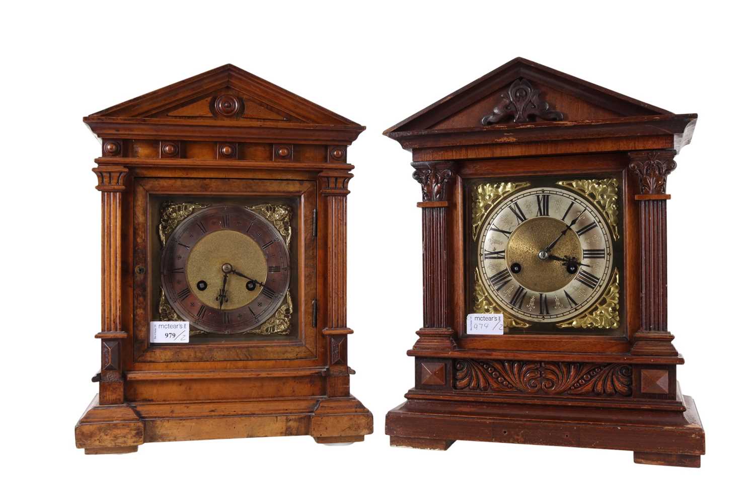 Lot 979 - TWO VICTORIAN MANTEL CLOCKS