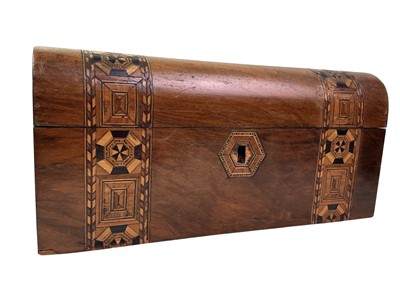 Lot 184 - LATE VICTORIAN WALNUT WORK BOX