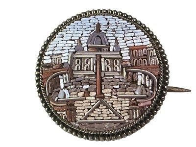 Lot 23 - ITALIAN GRAND TOUR STYLE MICROMOSAIC BROOCH