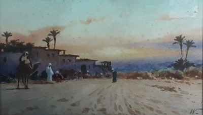 Lot 512 - PAIR OF EGYPTIAN VIEW WATERCOLOURS