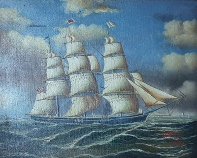 Lot 516 - THREE MASTED SAILING VESSEL