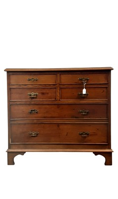 Lot 30 - GEORGE III STYLE OAK CHEST OF DRAWERS