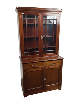 Lot 66 - MAHOGANY CABINET BOOKCASE