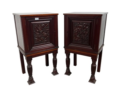 Lot 71 - PAIR OF MAHOGANY BEDSIDE CABINETS