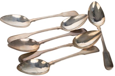 Lot 1195 - SET OF SIX GEORGE III SCOTTISH PROVINCIAL SILVER TABLE SPOONS