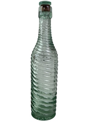 Lot 278 - COOPER & CO OF GLASGOW RIBBED SPIRAL MOULDED GLASS BOTTLE WITH STOPPER