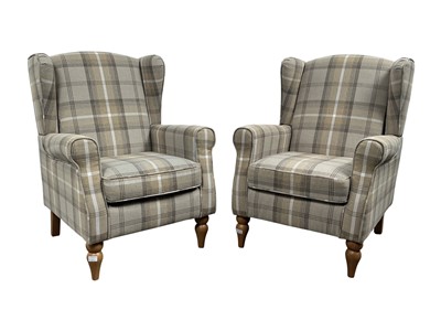 Lot 87 - PAIR OF WINGBACK ARMCHAIRS