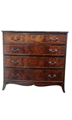 Lot 101 - MAHOGANY BOWFRONTED CHEST OF DRAWERS