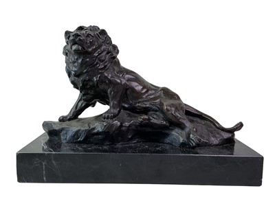 Lot 108 - BRONZE SCULPTURE OF A LION