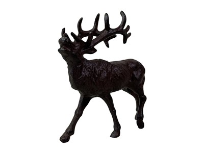 Lot 109 - BRONZED METAL SCULPTURE OF A REINDEER