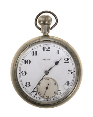 Lot 838 - RARE: WWI ROLEX MILITARY OPEN FACE POCKET WATCH