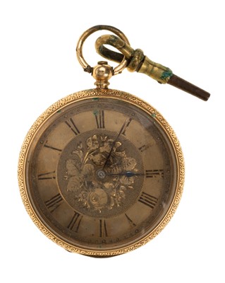 Lot 840 - LATE VICTORIAN SWISS KEY WIND FOB WATCH