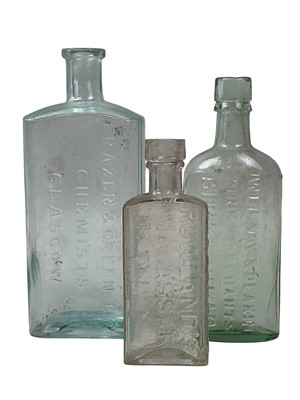 Lot 315 - COLLECTION OF VICTORIAN GLASS AND STONEWARE BOTTLES
