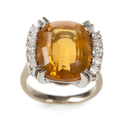 Lot 546 - TOPAZ AND DIAMOND COCKTAIL RING